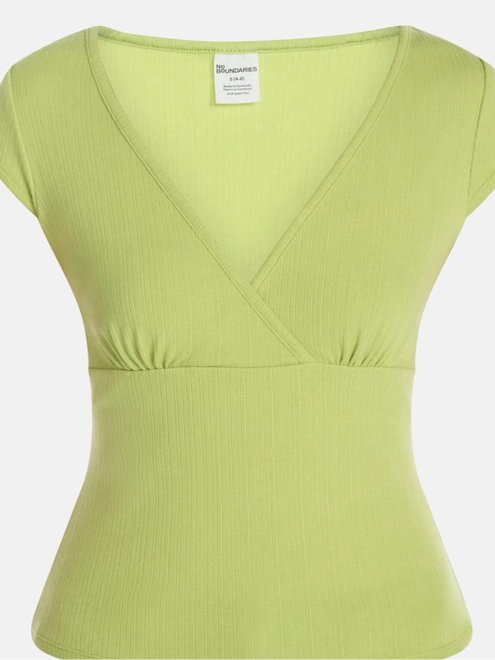 No Boundaries Empire Seam Top with Short Sleeves